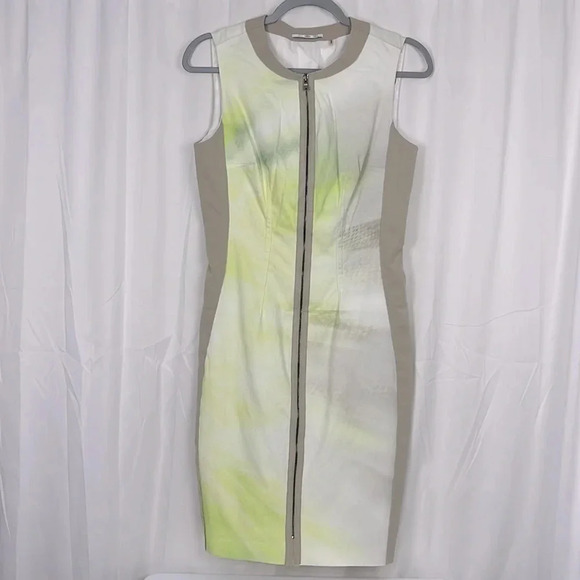 T Tahari Sleeveless Zipper Front Abstract Print Dress Size US 6 - Picture 1 of 10